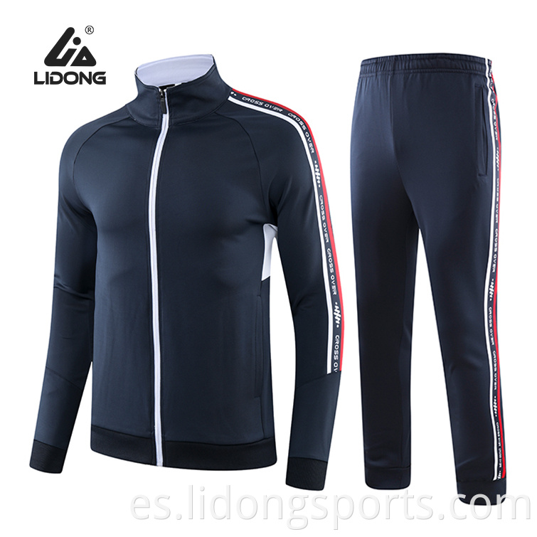 Sublimación personalizada Hombres Sweatsuit Sweat Trojes Gris Trajes Long Zipper Running Wear Rightsuit